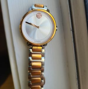 Movado Bold Two Tone Rose gold and SS ladies watch